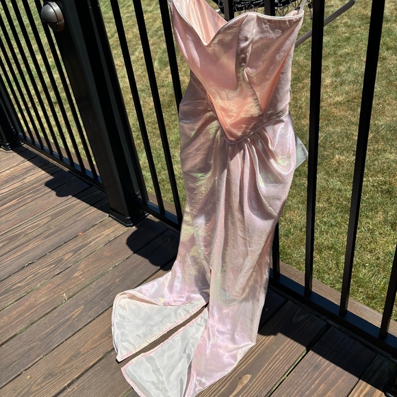 Vintage 1989 Iridescent Pink Prom Dress - Picture 5 of 14